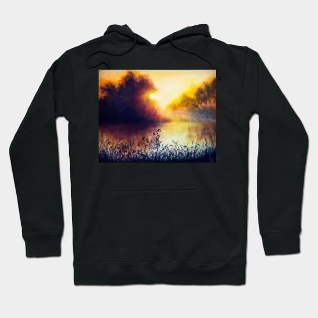 Tranquility of the golden hour Hoodie by redwitchart